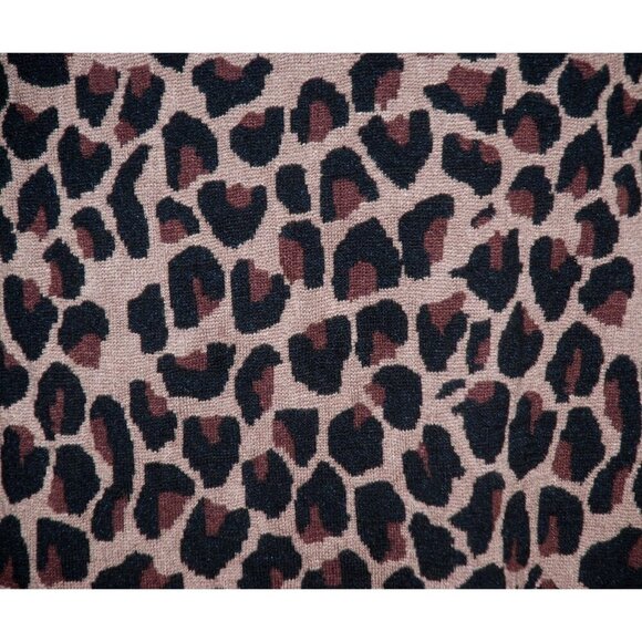 Cato Brown Leopard Animal Print Sweater Dress Size L Sexy Bodycon V-neck Stretch - Picture 4 of 8
